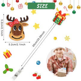 Bouiexye 8 Pack Christmas Felt Retractable Badge Reels Nurse Badge Reel Accessories for Work Nurses Doctors ID Badges Name Cards Health Hospital Office Worker Gifts(Lovely Style)