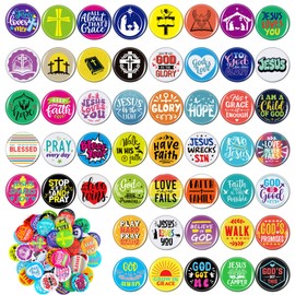 Liliaafar 300 Pcs Mini Religious Button Christian Jesus Pins Mini Bible Pins Assortment Colorful Jewelry Buttons for Sunday School Prizes Rewards Gifts VBS Crafts Party Favors and Fundraisers