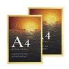 LIVINGTASTE A4 Picture Frame Brushed Gold Aluminium, 2-Pack 21x30 cm Photo