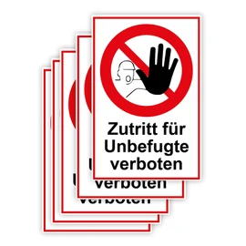Strobo Zutritt für Unbefugte verboten Sign, 20 x 30 cm, Made From Sturdy PVC Hard Foam Board, 3 Mm, With UV Protection, Pack Of 5