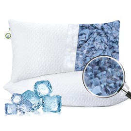 MASTERY MART Cooling Pillows Queen Size Set of 2, Soft Shredded Memory Foam Pillows, Adjustable Firmness to Hot, Side, Back and Stomach Sleepers, 20×30