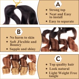 8 Packs French Curly Braiding Hair Pre Stretched Bouncy Loose Wavy Braiding Hair 14 Inch Spanish Curly Braiding Hair Synthetic Crochet Braids Hair For Box Braids Hair Extension For Women（14 Inch,1B3027#）