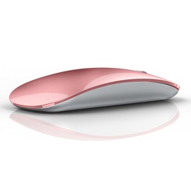 Uiosmuph U30 Bluetooth Maus Kabellose,Wiederaufladbare Leise (BT5.1+ BT5.1+ USB) Funkmaus Laptop Wireless Mouse Empfänger Typ-C Kompatibilität mit Linux/Mac/PC (Rose Gold)