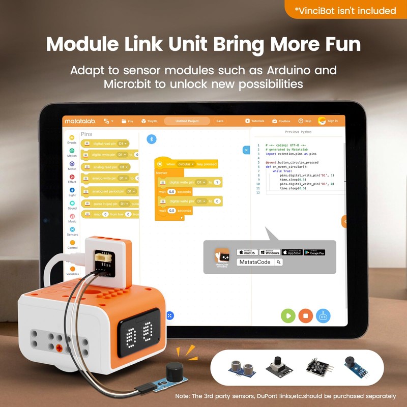 MatataStudio Inventor Kit for VinciBot Coding Robot, Electronic STEM Kit