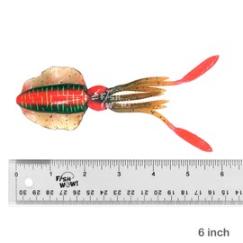 5pcs Orange Fish WOW! 6" Chase Squid Skirt Realistic squid octopus baits 3D large Eyes Premium Quality soft plastic fishing lures