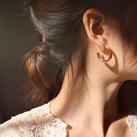 Cangall Silver Hoop Earrings for Women, 3 Pairs 925 Sterling Silver Stud Earrings and Hoop Earrings Set, Dainty CZ Rose Gold Cartilage Earrings, Hypoallergenic Rose Gold Sleeper Huggie Earrings