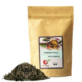 NY Spice Shop Jasmine Green Tea - 8 Ounce Green Tea with Jasmine Loose Leaves - Premium Quality Jasmine Petals for Tea in Resealable Packaging
