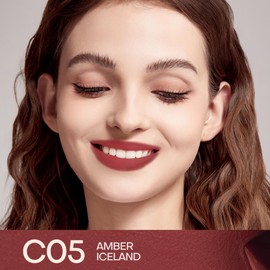 Mistine Lipstick Thai Latte Sheer Creamy Rouge Velevt Matte Finish Lipstick for Women Non-sticky Lipstick C05 Amber Iceland 0.12 fl oz 1 Count