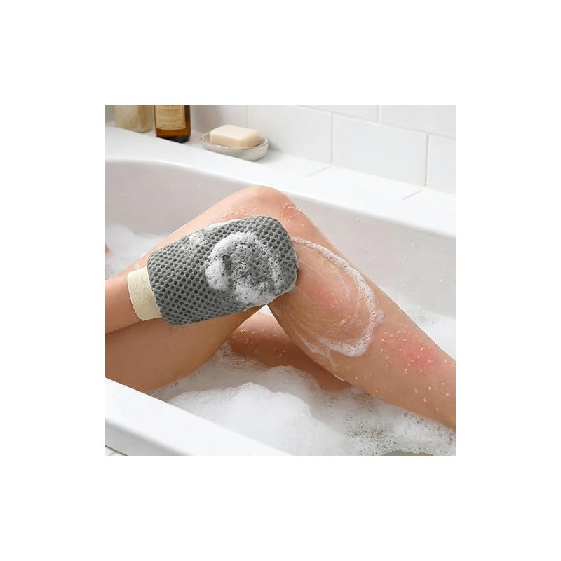 Juego Piezas Bolsa Jabón Malla Texturizada Guante Exfoliante Baño Manoplas