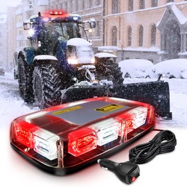 Nilight 12 Inch Roof Top Strobe Lights, 48LED Hazard Light Emergency Safety Warning LED Flashing Light Bar Magnetic Mount, 12V-24V Cars Trucks Tractors Snow Plows Construction