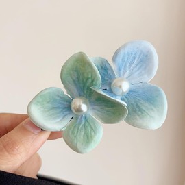 3Pcs Women Artificial Silk Butterfly Orchid Flower Hair Clips with Pearl Beach Bohemian Hawaiian Headwear Colorful Phalaenopsis Hair Barrettes Decoration Hair Accessory for Bridal Wedding