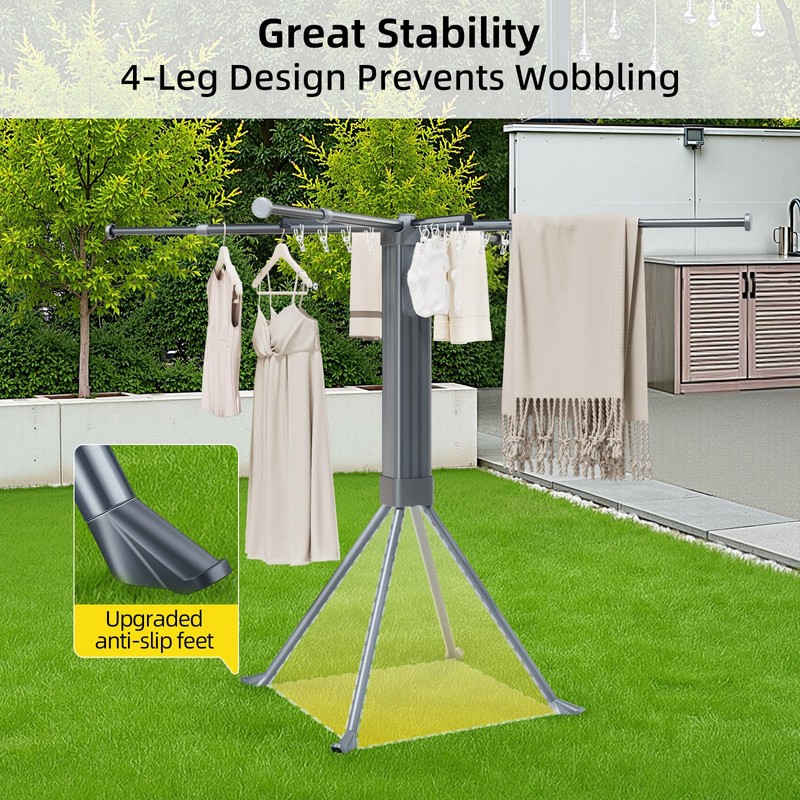 BIREN Clothes Drying Rack Foldable Extending Laundry Rack with 16
