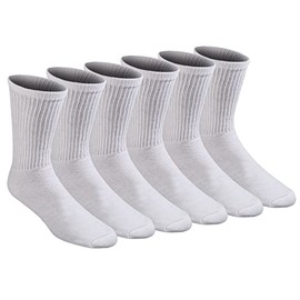 Dickies Men's All Purpose Cushion Crew Socks (6/12 Pairs), White (6 Pairs), Shoe Size: 12-15