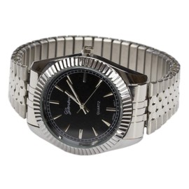 Blekon Collection Unisex 38mm Presidential Style Japanese Quartz Fashion Bracelet Watch (Silver/Black)