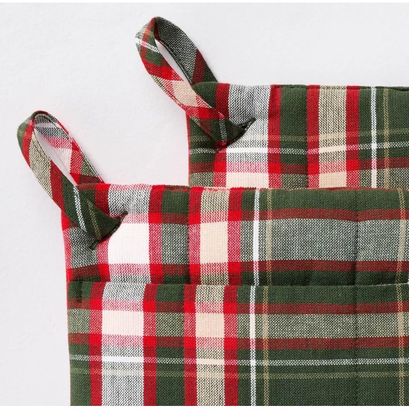 2pc Christmas Plaid Potholders - Hearth & Hand with Magnolia