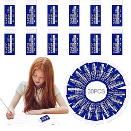 30 Piece Eraser Set, Soft White Erasers, Mini Erasers, 2B Eraser, Soft Eraser, Children's Eraser for Pencils, Schools, Sketches, Office, Sign, Arts