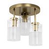 Maxax 3-Lights Brass Semi Flush Mount Ceiling Light Fixture, 11.5"