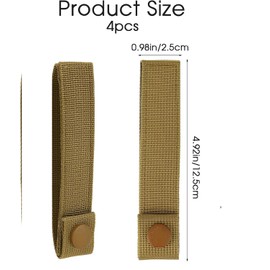 PQCLXUYA 4 Pack Tactical Molle Webbing Straps,for MOLLE Attachment Strap Heavy-Duty Snap Elastic Strap Buckle Fastener Molle Panel Connectors amping Hiking Backpack Accessories With Velcro (Coyote)