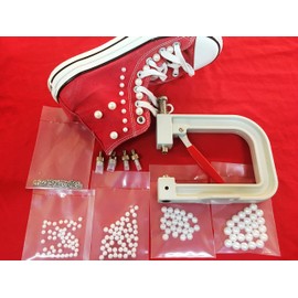 Applicator Pliers with 150 Beads with Rivets in 4 Different Sizes for Attaching Beads, Round Beads, Clothing, Decoration, Leather, Fabric, Shoes, Manual