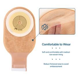 Heagimed One-Piece Colostomy Bags, 20pcs Drainable Pouch Ostomy Stoma Bags with Hook and Loop Closure for Ileostomy Stoma Care, Cut-to-Fit, Max 60mm