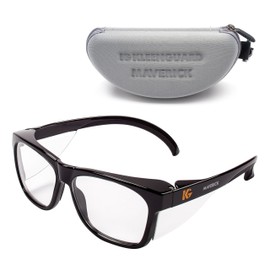 KLEENGUARD KLEENGUARD™ V30 Maverick™ Safety Glasses (56567), Clear Lenses with KleenVision™ Anti-Fog coating, Black Frame, Carrying Case, Eyewear for Men and Women