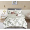 Chezmoi Collection Lily 7-Piece Floral Botanical Comforter Set King -