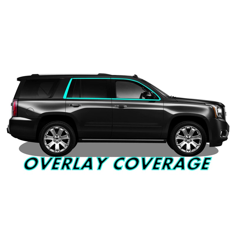 Chrome Delete Blackout Vinyl Overlay for 2015-2020 GMC Yukon Window