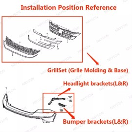 NAYSON 6PC For CR-V CRV 2010-2011 Headlight Brackets + Front Grill Set overlay Chrome