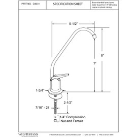 Westbrass D2031-NL-07 Touch-Flo Style Pure Water Dispenser, 1-Pack, Satin Nickel