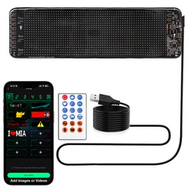 Suzii LED Flexible Sign for Cars,Programmable DIY Adjustable Slogan,Smart APP Control Scrolling the Screen. The Brightness Can Be Adjusted. For Business, Parties, and Festivals(small)
