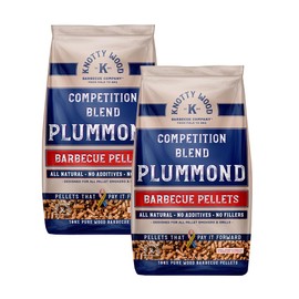 40lbs Knotty Wood Plummond Plum & Almond Blend 100% Natural Barbecue No Additives No Oils No Fillers Natural Pellets Two 20 lb Bags
