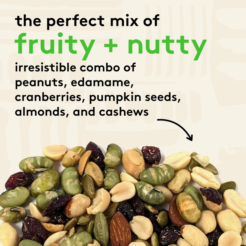 Snak Club Protein Power Snack Mix with Peanuts, Roasted Edamame,