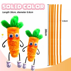 TOAOB 100pcs Pipe Cleaners Orange Pipe Cleaners Chenille Stems 6mm x 12 Inch Fuzzy Sticks Crafts Supplies for DIY Art Crafts Decorations