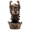 Bronze Laughing Buddha On Nugget Buddhism Statue Display