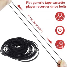 VYZUTR 56 Pieces Square Cassette Tape Machine Belt Connecting Tape in Various Sizes Rubber Recorder Strap Set Cassette Recorder Strap Tape for Recorder Walkman Repeater