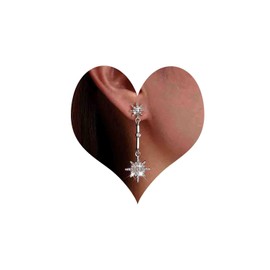 Atentuyi Boho Gold Starburst Drop Earrings Crystal Hexagram Heavenly Rhinestone Star Earrings Star Dangle Earrings Long Tassel Starburst Earrings CZ Sun Earrings Jewellery for Women Girls, Alloy Steel
