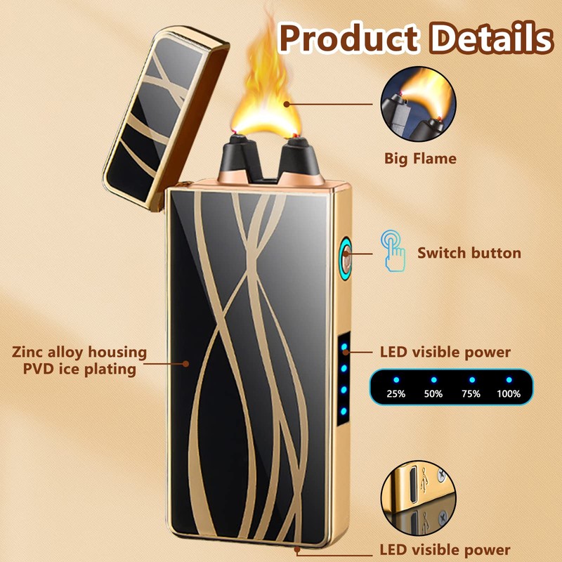 RSBYE Cool Electric Lighters Plasma Lighters Big Flame Lighter USB