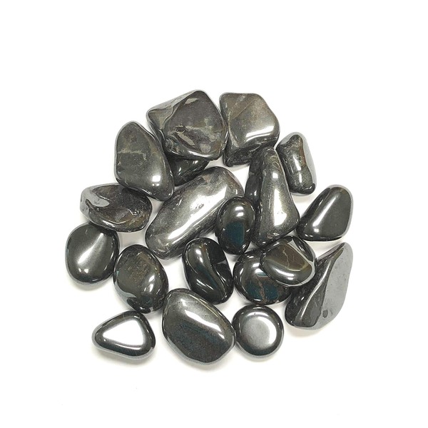 Zentron Tumbled Hematite Stones -Large 1" Pieces Metallic (1/2 Pound)