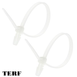 TERF® 100 Pcs White Push Mount Cable Ties 200mm (8'') X 4.8mm Nylon Zip Ties Car Chassis Automotive Boat Trailer Zips Tie Fastener Wire Harness Clips Wraps Home Office Warehouse Garden Workshop