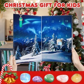 Aitsite Christmas Countdown Calendar for Children, Advent Calendar 2024, Healing Crystal Advent Calendar, 24 Days of Discovery Advent Calendar for Family and Friends Gifts