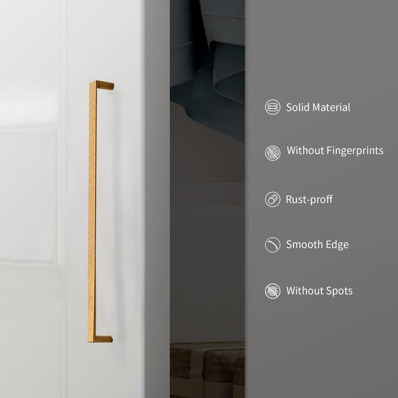KNOKLOCK 6 Pack 12-3/5 Inch(320mm) Kitchen Cabinet Handles Gold Cabinet