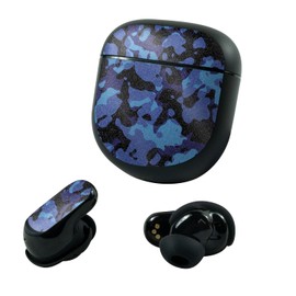 MightySkins Glossy Glitter Skin Compatible with Bose QuietComfort Earbuds II (2022) - Blue Modern Camo | Protective, Durable High-Gloss Glitter Finish | Easy to Apply and Change | Made in The USA