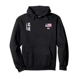 Judo Usa American flag Judoka Dojo Martial art America kanji Pullover Hoodie