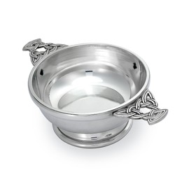 jewellerybox 5 Inch Handmade Pewter Quaich with Celtic Knot Handles