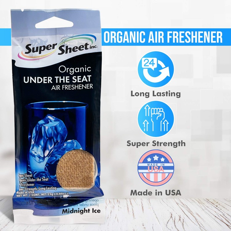 Super Sheet, Organic Under the Seat Car Air Freshener, Long