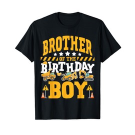 Brother of the Birthday Boy Excavator Construction Truck T-Shirt