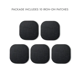 ZEFFFKA Premium Quality Denim Iron-on Jean Patches Inside & Outside Strongest Glue 100% Cotton Black Color Repair Decorating Kit 10 Pieces Size 4-1/4" by 3-3/4" (9.8 cm x 10.8 cm)