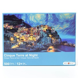 Cinque Terre at Night, 500 Pieces Jigsaw Puzzles, Challenging Puzzle Perfect for Adults, Family Game Nights, 20.5 * 15.0 in