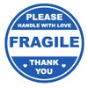 2 inch 300 PCS Blue Fragile Handle with Love Labels