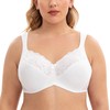 CASOLACE Women's Full Coverage Floral Lace Underwire No Padding Minimiser